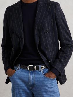 Reiss Jonny Leather Belt - view 2, Black