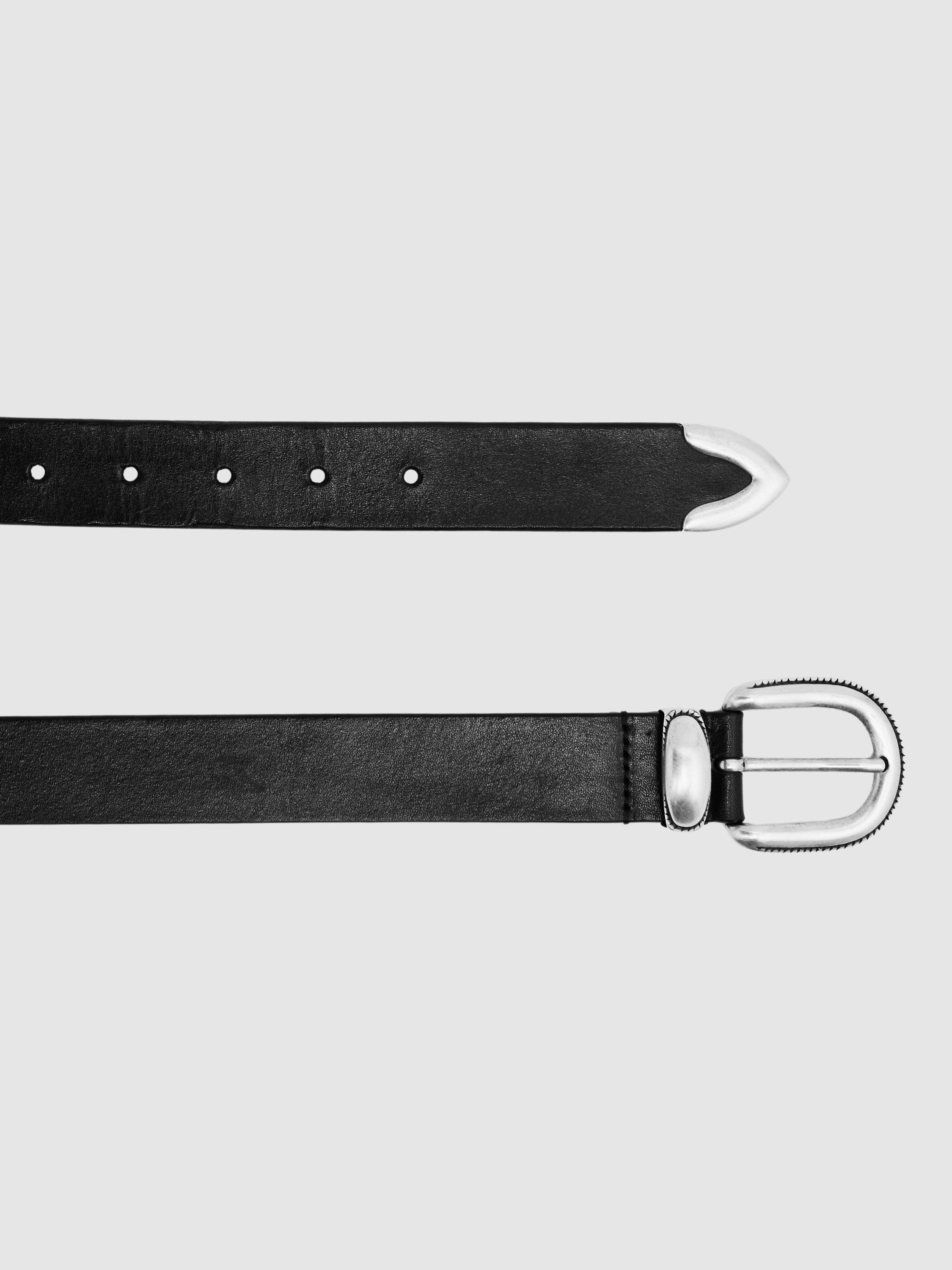 Product image 3 of 4, which shows Reiss Jonny Leather Belt, Black, 28R
