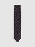 Reiss Omero Wool Silk Blend Floral Tie, Navy