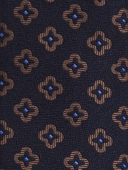 Reiss Omero Wool Silk Blend Floral Tie, Navy - view 2, Navy