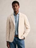 Reiss Cotton Blend Single Breasted Tailored Blazer, Stone