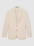 Reiss Cotton Blend Single Breasted Tailored Blazer, Stone