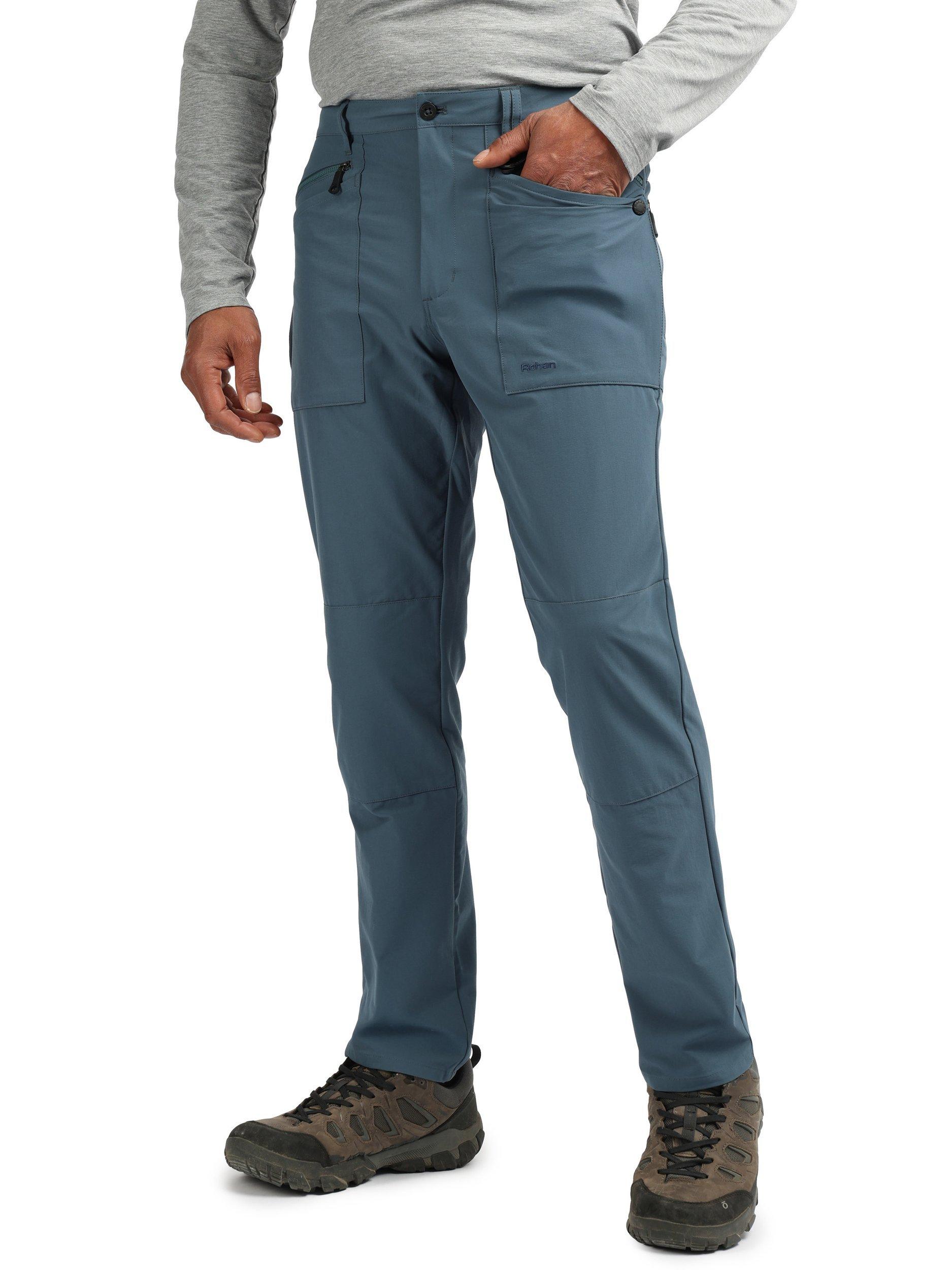 Product image 1 of 5, which shows Rohan Men's Stretch Bags Trousers, Steel Blue, 30S