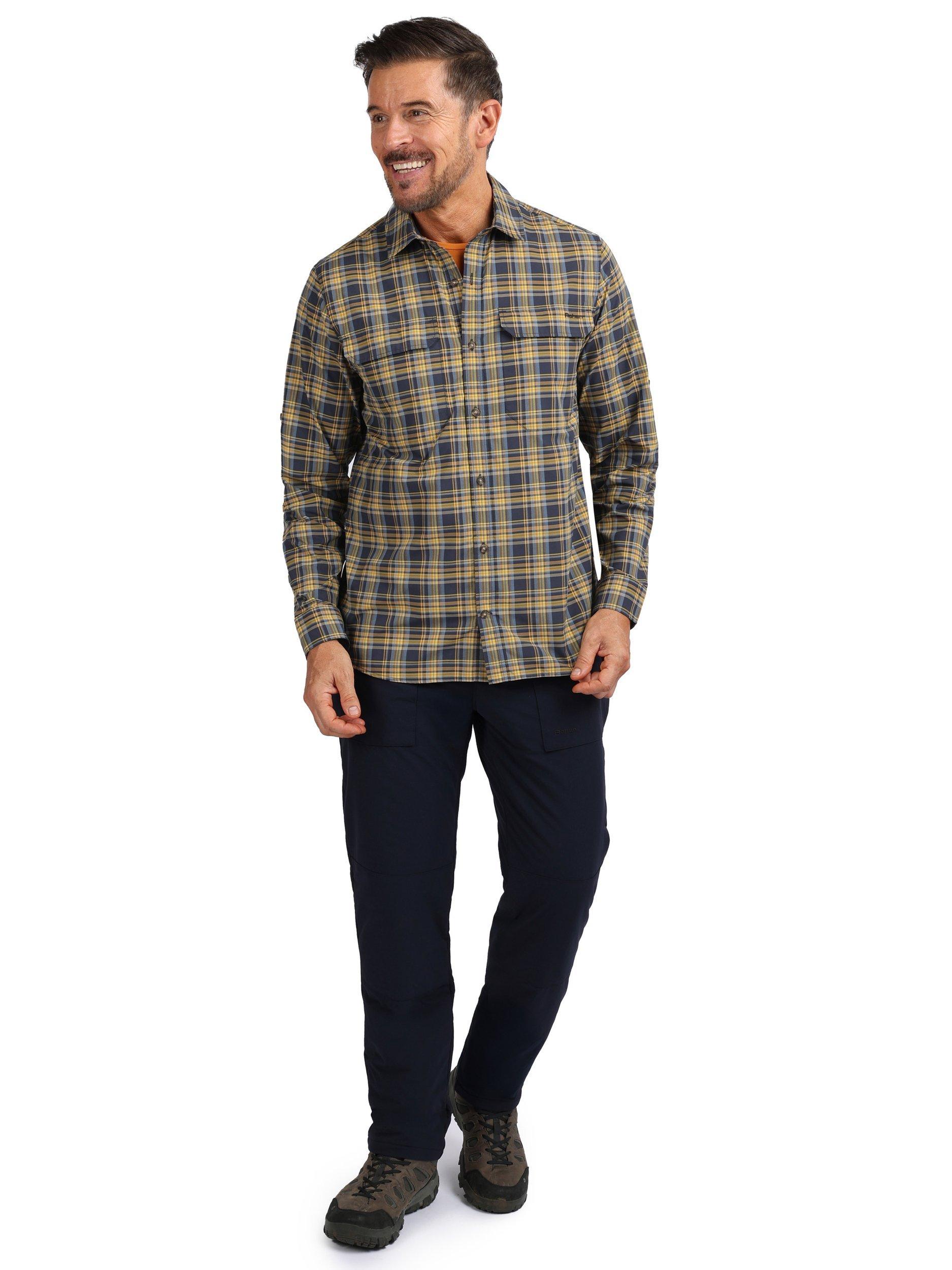 Product image 4 of 9, which shows Rohan Men's Pennine Shirt, Navy/Ochre, S