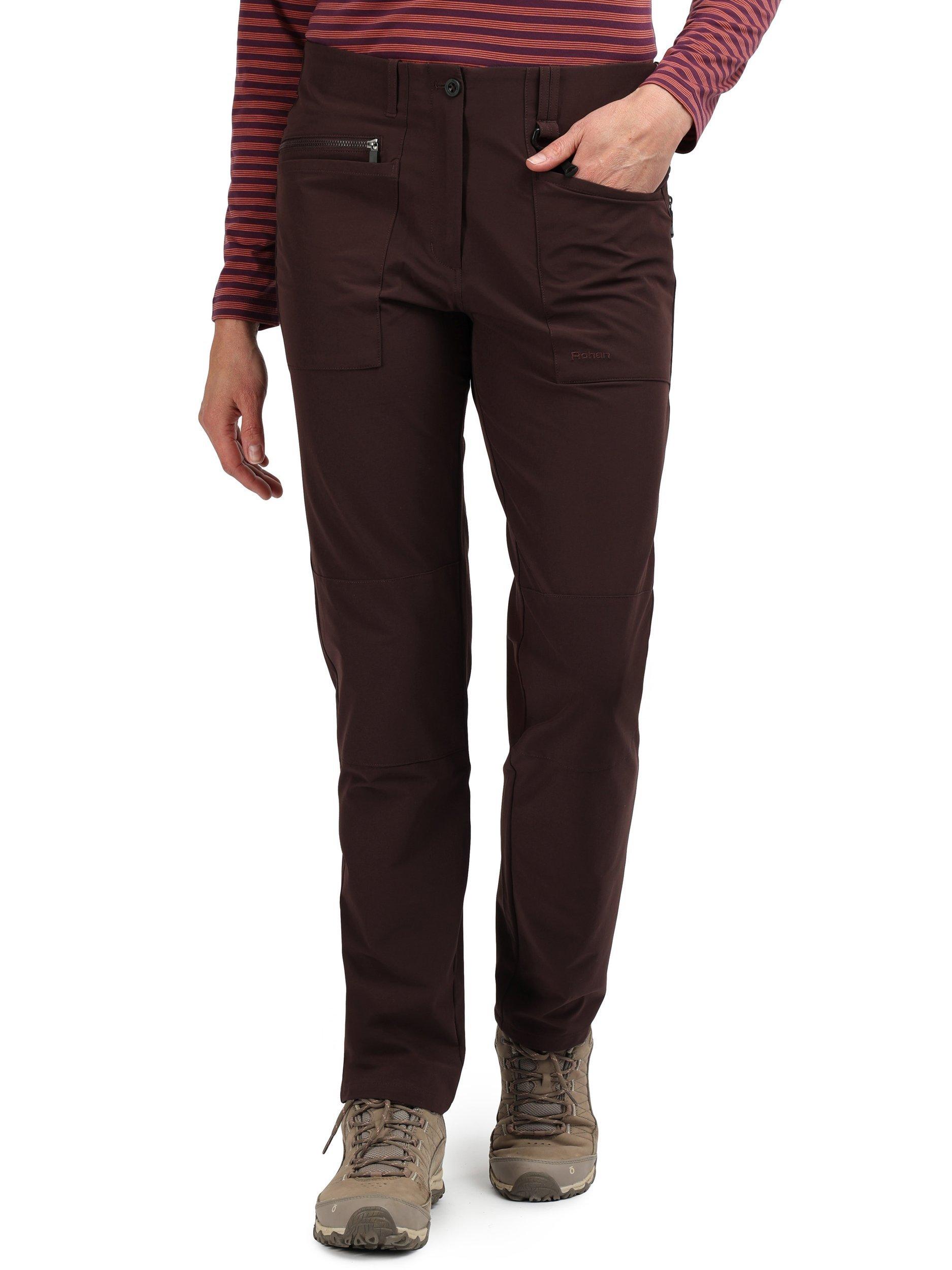 Product image 1 of 6, which shows Rohan Women's Stretch Bags Hiking Trousers, Darkest Plum, 8S