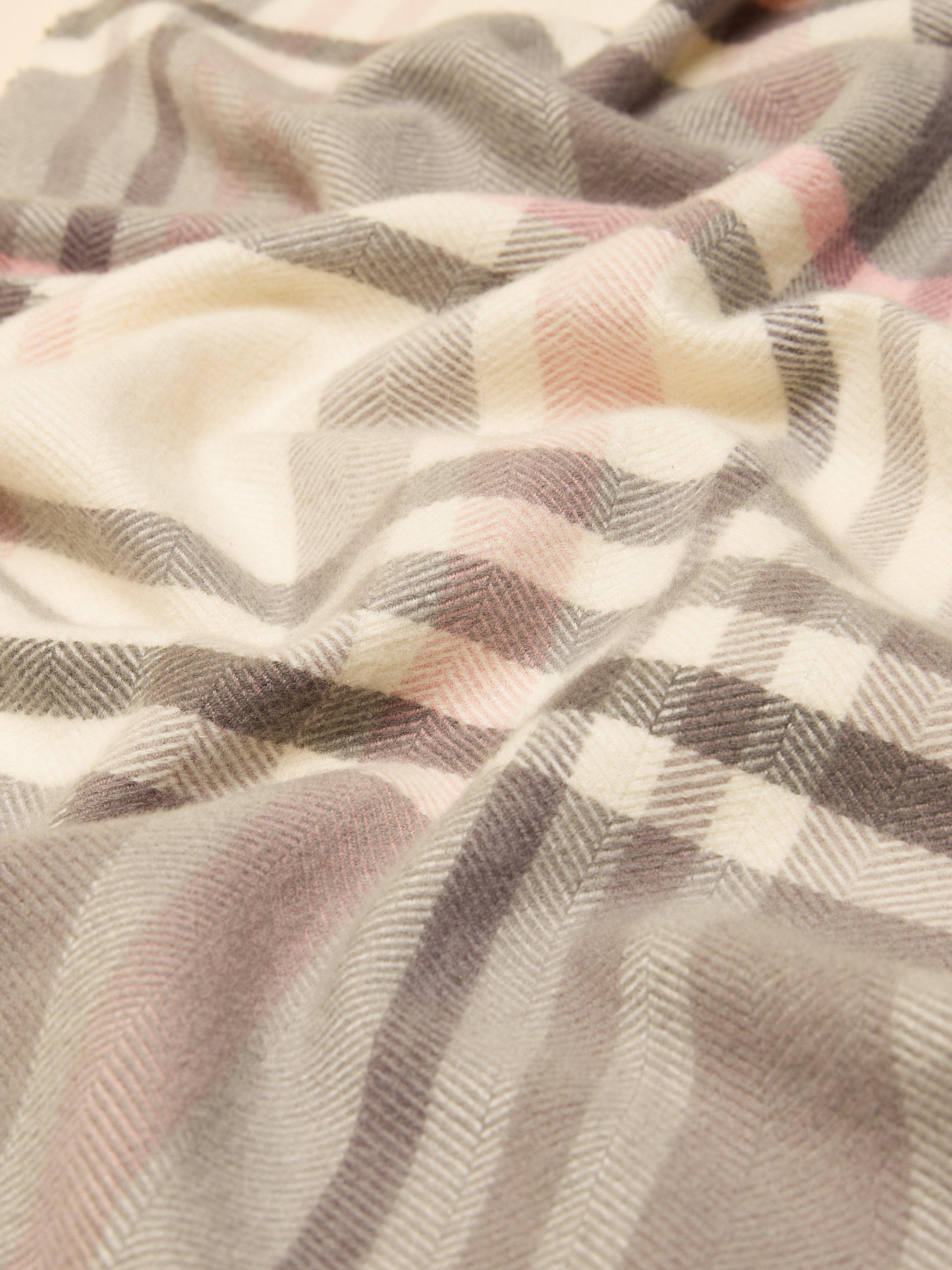 Product image 4 of 6, which shows Joules Langtree Tartan Scarf, Pink, One Size