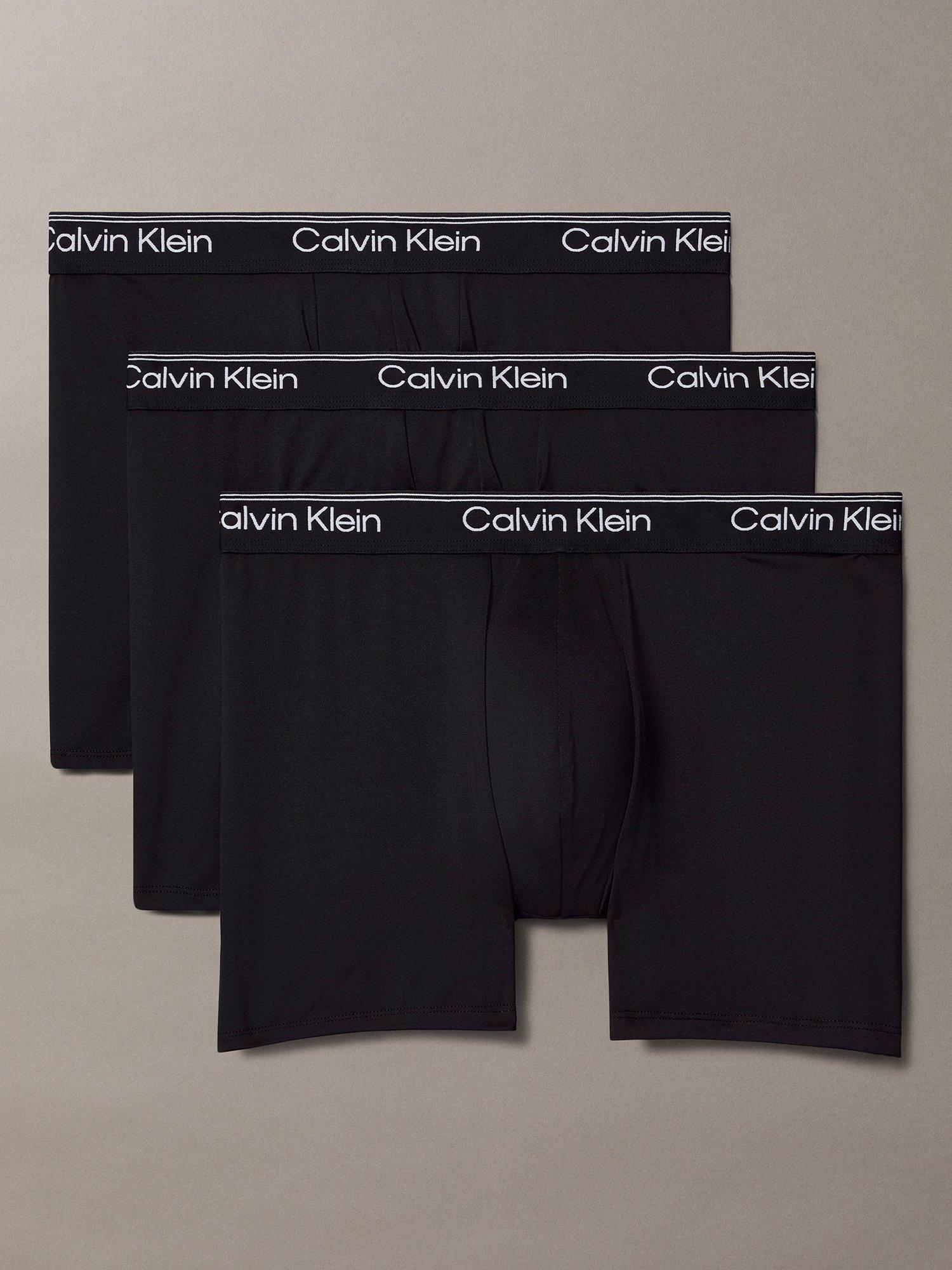 Product image 1 of 6, which shows Calvin Klein Micro Stretch Boxer Briefs, Pack of 3, Black, S