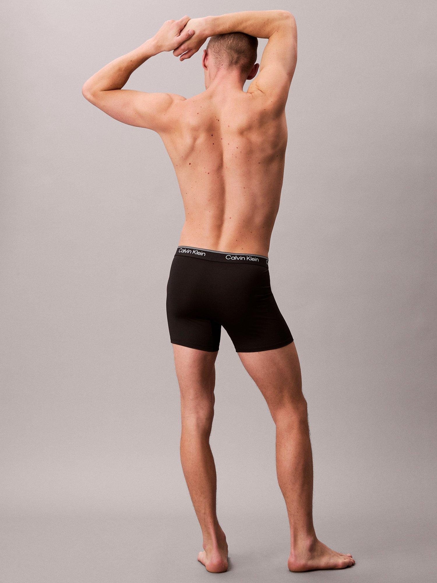 Product image 3 of 6, which shows Calvin Klein Micro Stretch Boxer Briefs, Pack of 3, Black, S