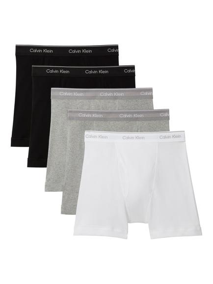 Calvin Klein Cotton Logo Waistband Boxer Briefs, Black/Grey Heather/White, Black/Grey Heather/White