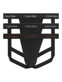 Calvin Klein Icon Cotton Blend Jock Straps, Black/Multi, Black/Multi