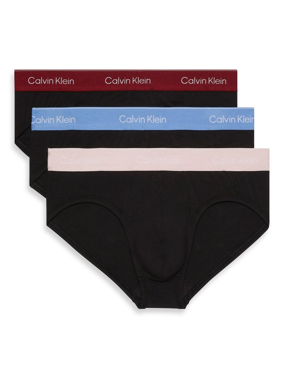 Product image 1 of 1, which shows Calvin Klein Stretch Cotton Briefs, Pack of 3, Black/Multi, XS