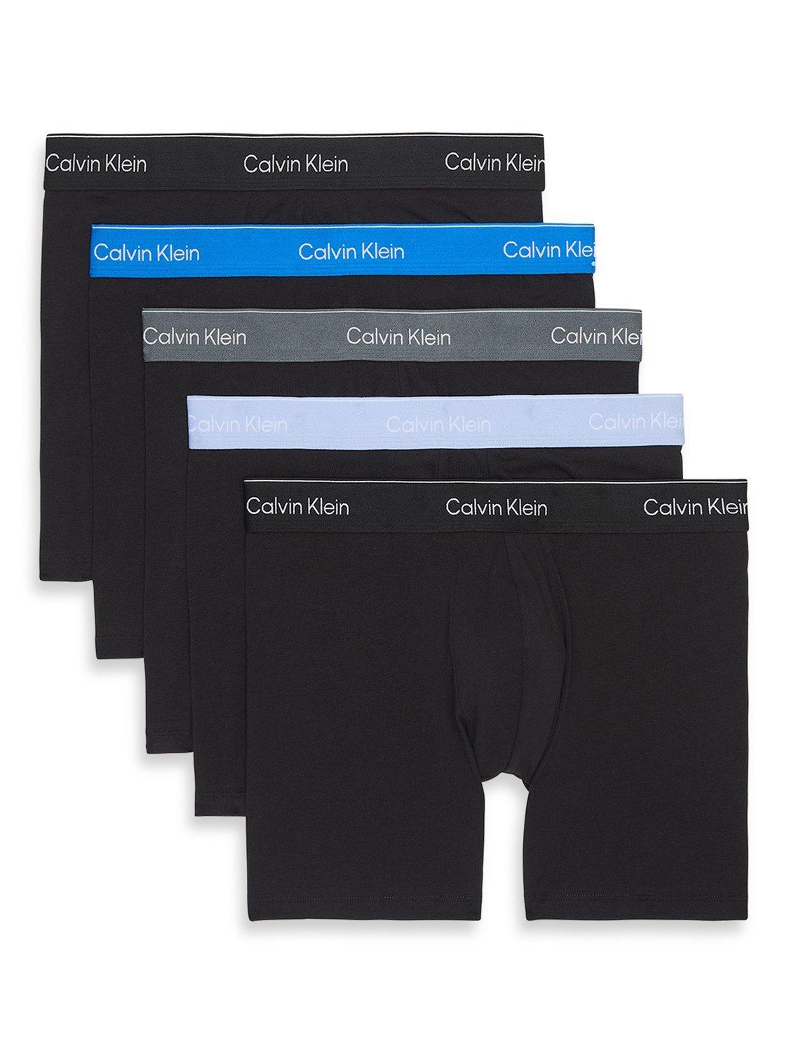 Product image 1 of 6, which shows Calvin Klein Icon Stretch Cotton Trunks, Pack of 5, Black/Multi, S