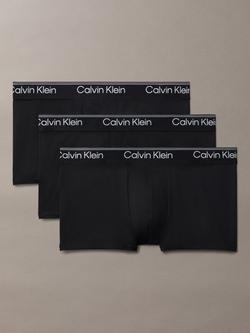 Calvin Klein Micro Stretch Low Rise Trunks, Pack of 3, Black, Black