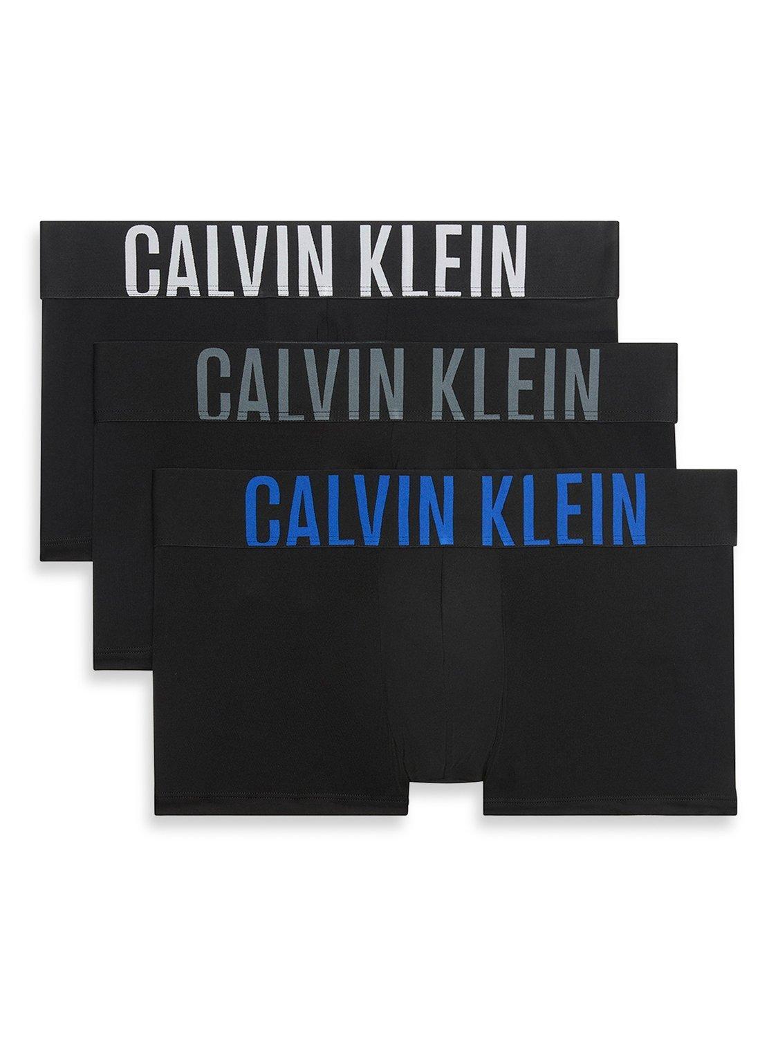 Product image 1 of 6, which shows Calvin Klein Low Rise Trunks, Pack of 3, Black/Multi, S