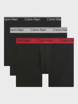 Calvin Klein Icon Stretch Cotton Relaxed Dart Trunks, Pack of 3, Black/Multi, Black/Multi