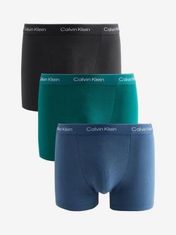 Calvin Klein Relaxed Trunks, Pack of 3, Turf/Black/Blue, Turf/Black/Blue