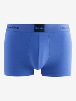 Calvin Klein Icon Stretch Cotton Logo Waistband Trunks, Green/Grey/Blue - view 2, Green/Grey/Blue