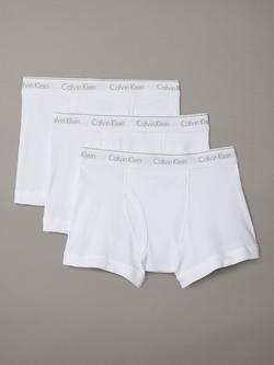 Calvin Klein Cotton Waistband Trunks, Pack of 3, White, White