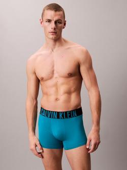 Calvin Klein Intense Power Micro Trunks, Pack of 3 - view 2, Black/Teal Breeze/Forest Freeze
