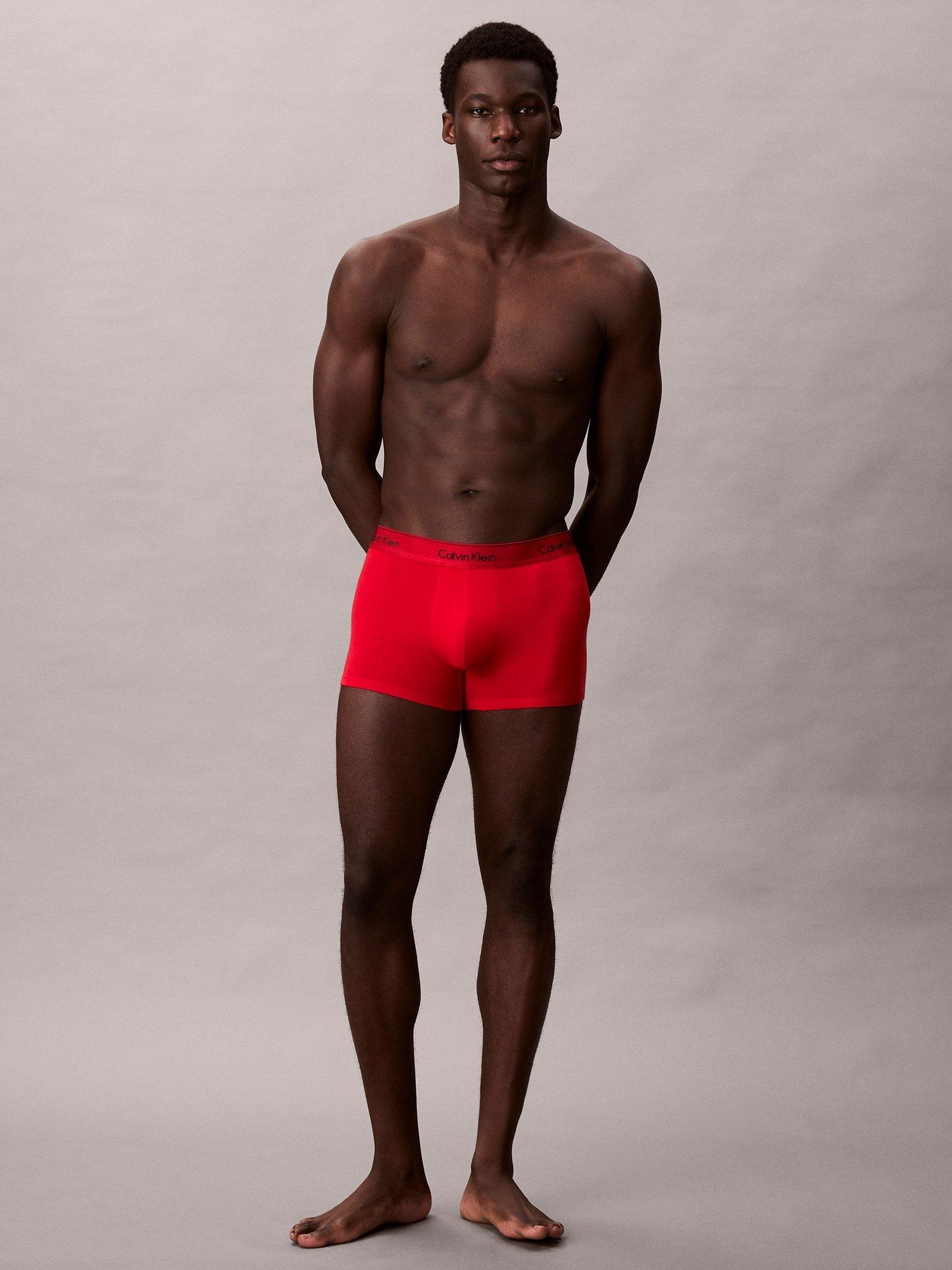 Product image 1 of 5, which shows Calvin Klein Icon Cotton Stretch Trunks, Limited Edition, Red, S