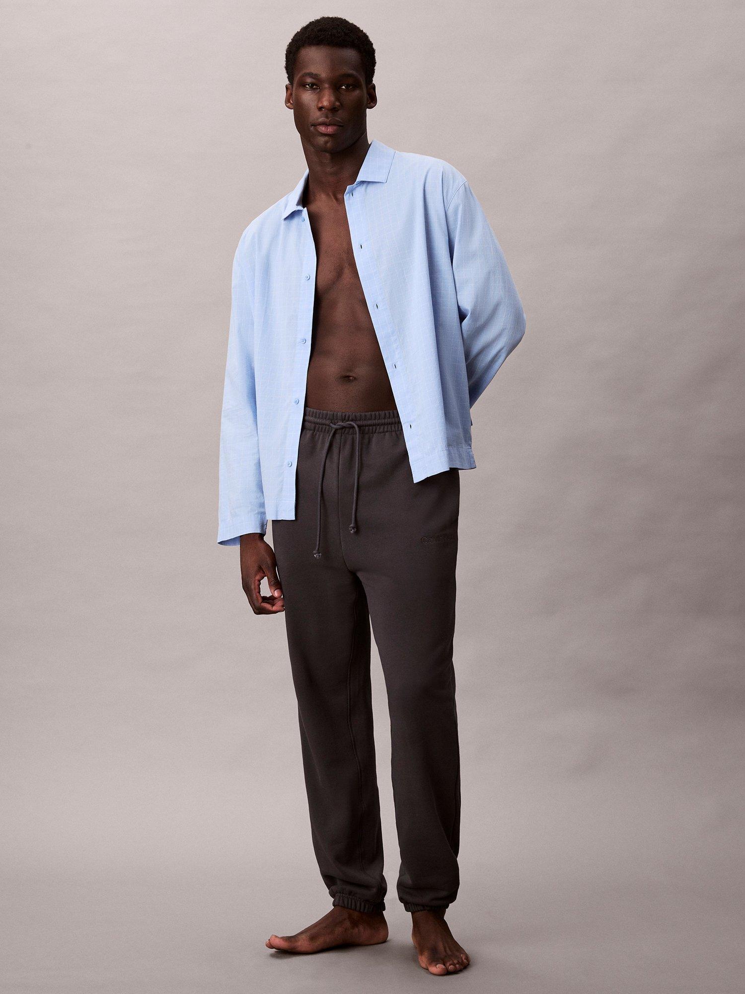 Product image 1 of 6, which shows Calvin Klein Cotton Poplin Long Sleeve Pyjama Top, Plotter Plaid, S