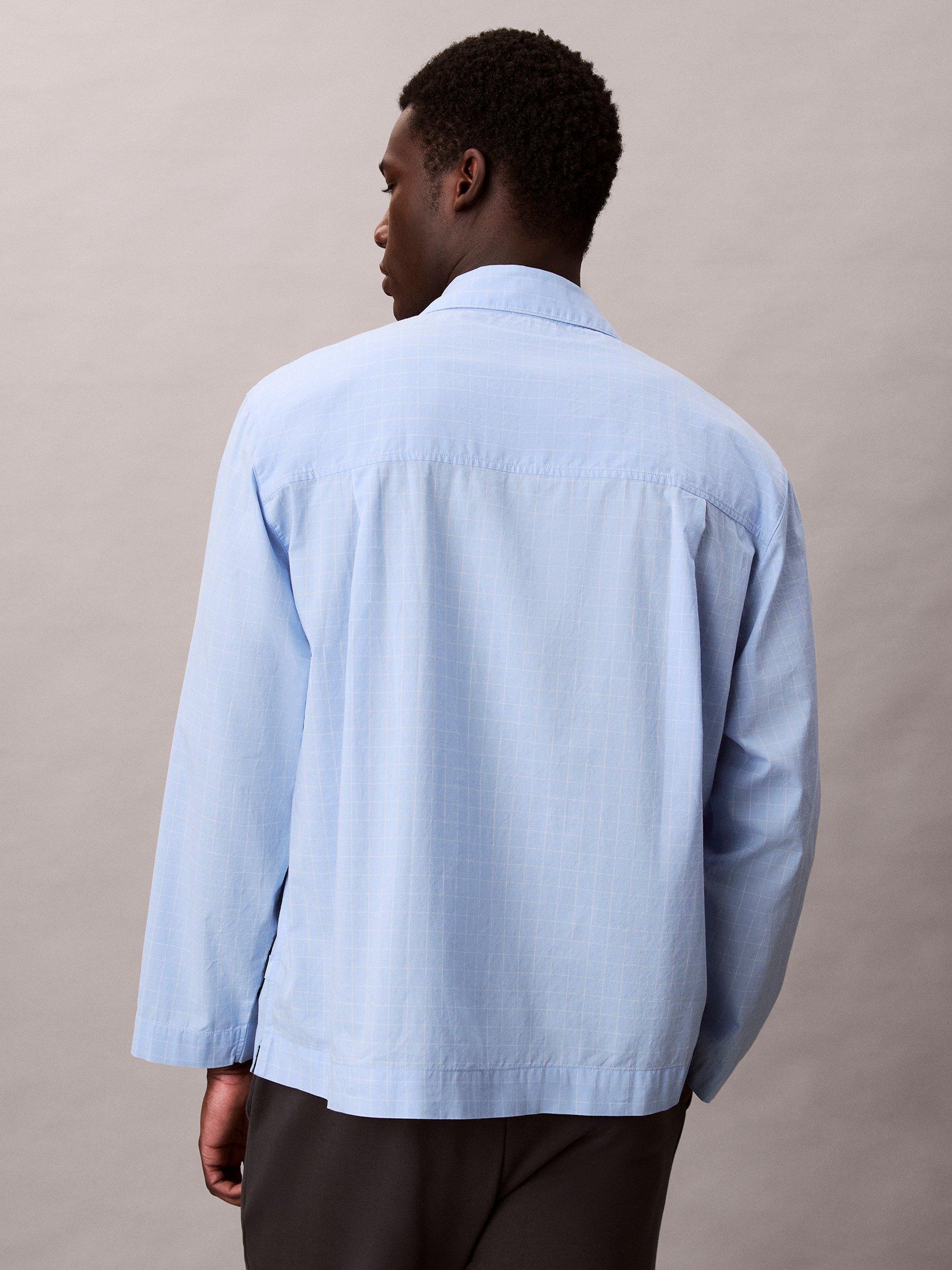 Product image 5 of 6, which shows Calvin Klein Cotton Poplin Long Sleeve Pyjama Top, Plotter Plaid, S