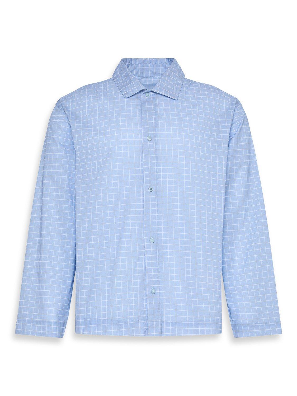 Product image 6 of 6, which shows Calvin Klein Cotton Poplin Long Sleeve Pyjama Top, Plotter Plaid, S