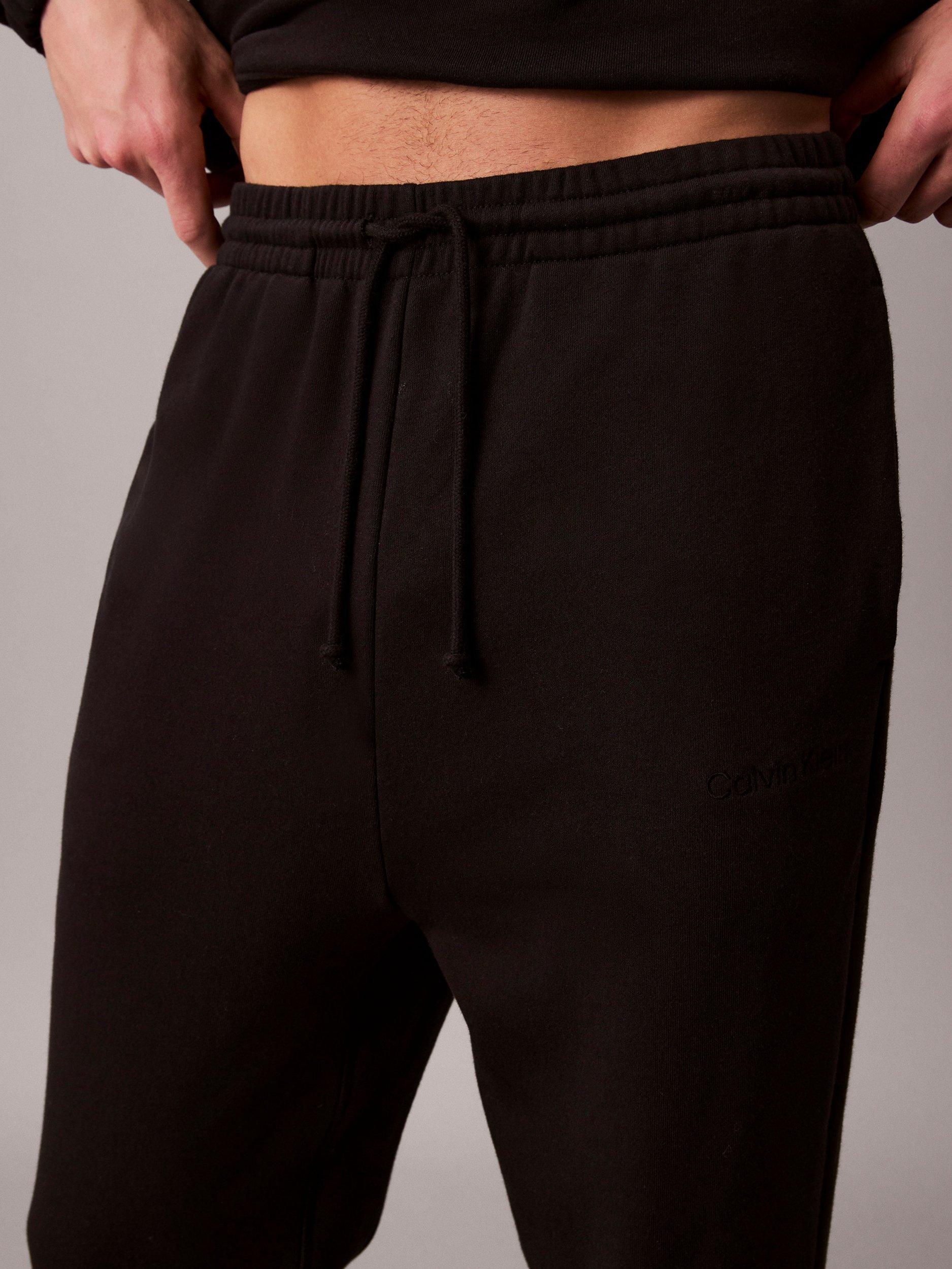 Product image 4 of 5, which shows Calvin Klein Cotton Terry Joggers, Black, S