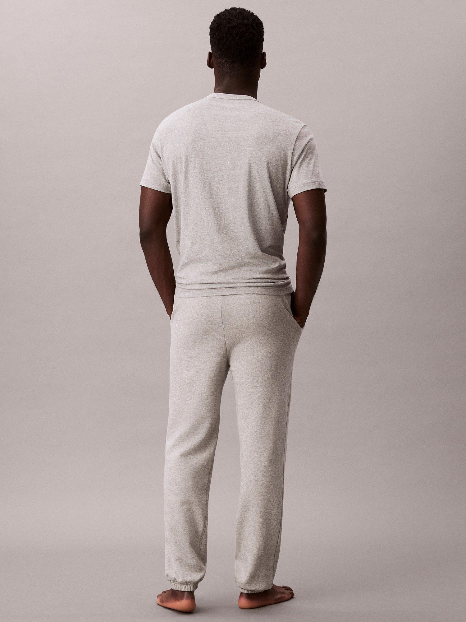 Product image 2 of 6, which shows Calvin Klein Drawstring Cotton Blend Joggers, Grey Heather, S
