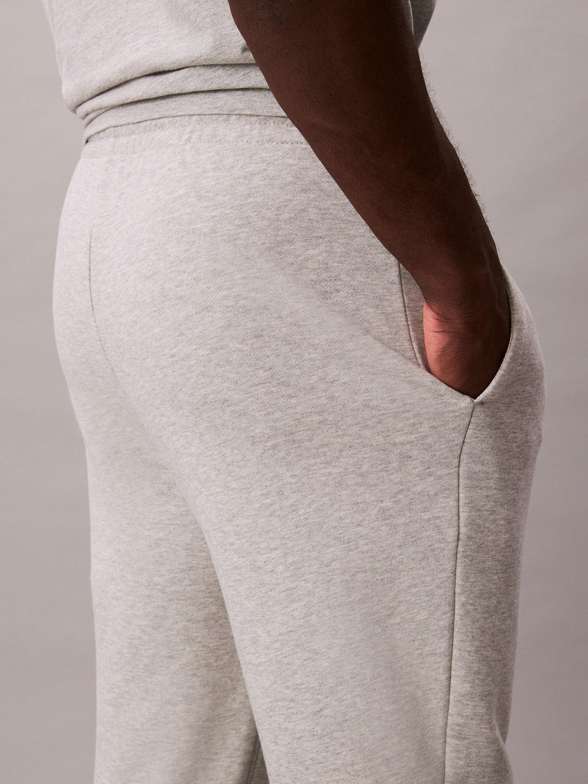 Product image 3 of 6, which shows Calvin Klein Drawstring Cotton Blend Joggers, Grey Heather, S