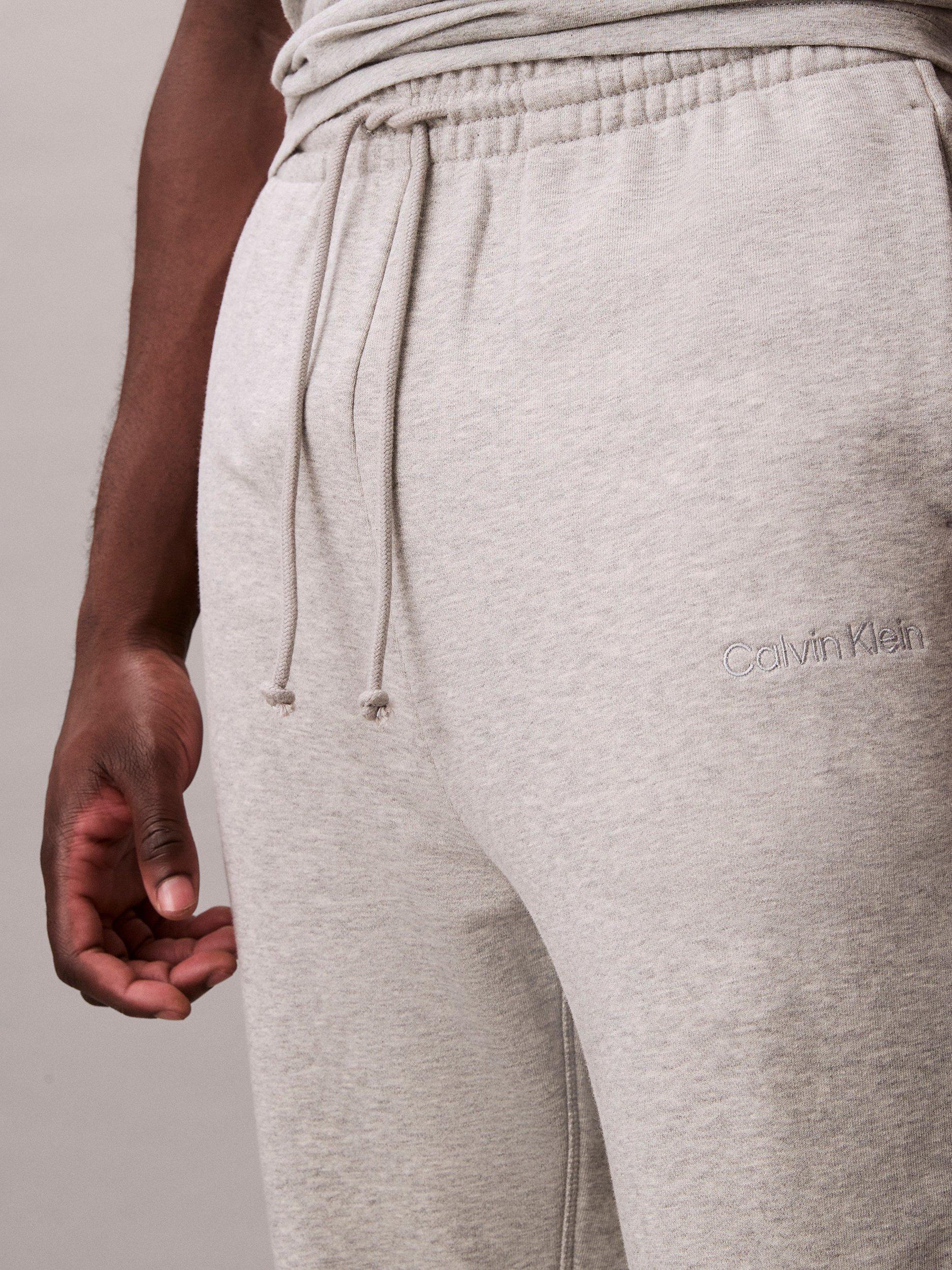 Product image 5 of 6, which shows Calvin Klein Drawstring Cotton Blend Joggers, Grey Heather, S