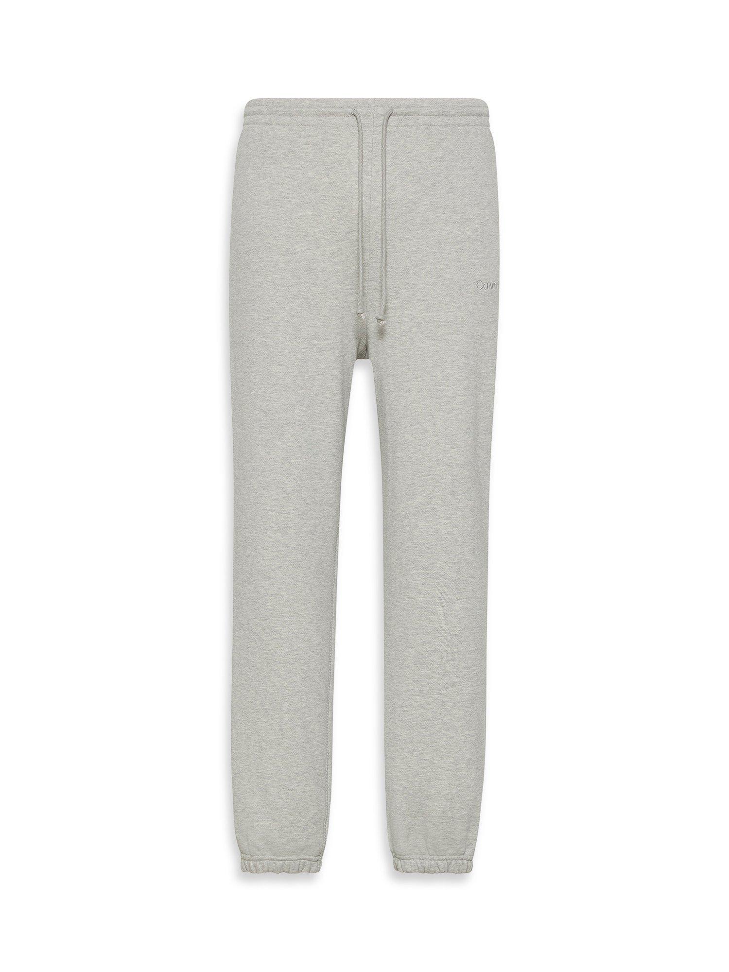 Product image 6 of 6, which shows Calvin Klein Drawstring Cotton Blend Joggers, Grey Heather, S