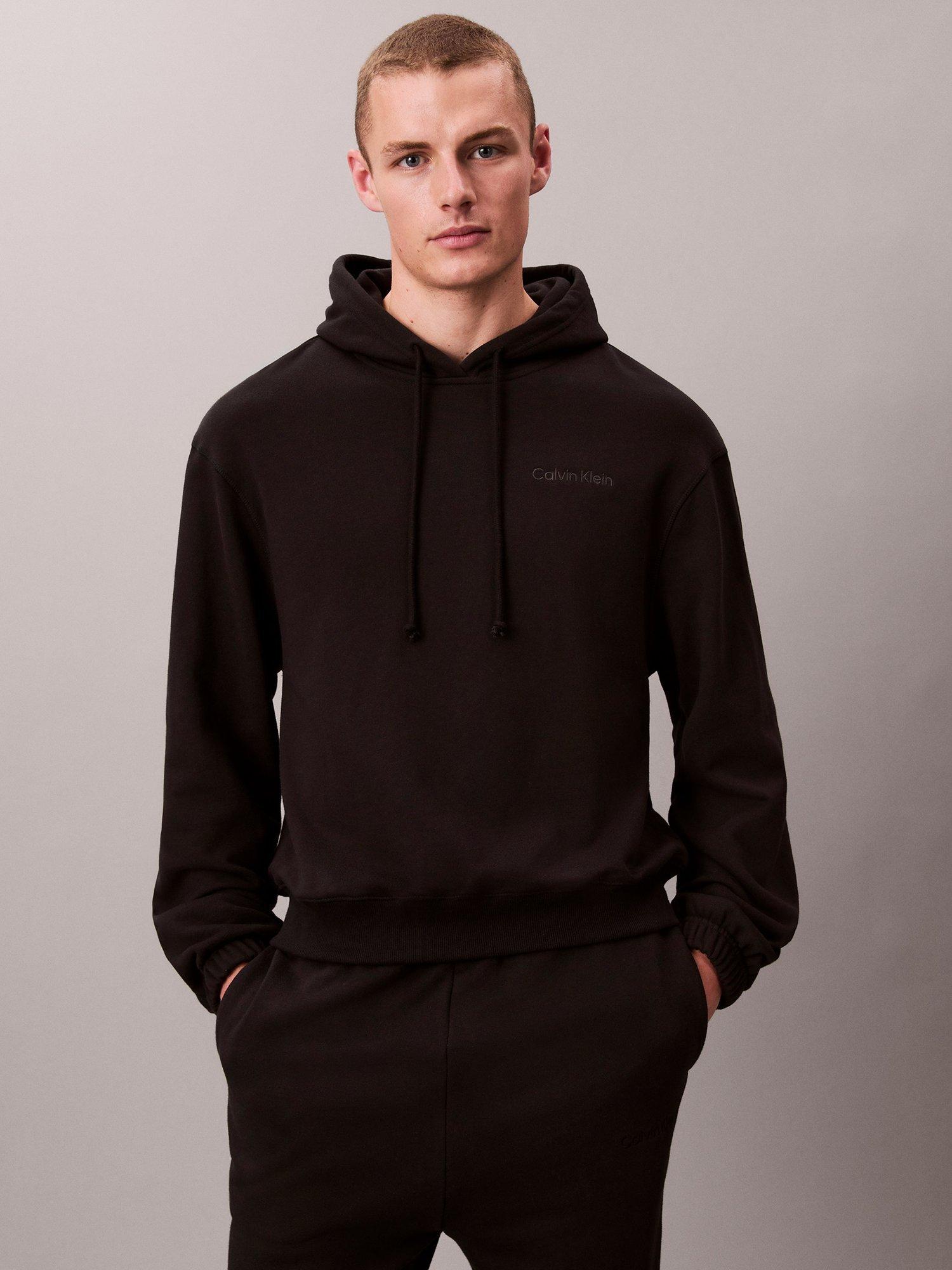 Product image 1 of 7, which shows Calvin Klein Cotton Blend Lounge Hoodie, Black, S