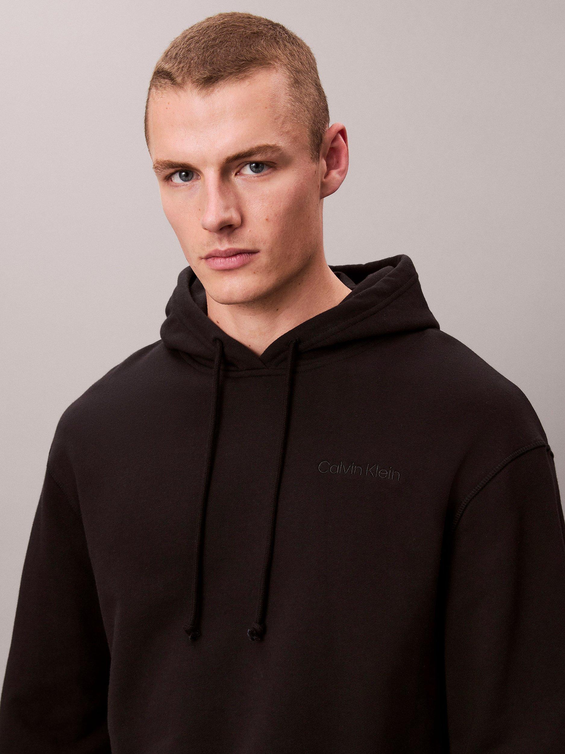 Product image 3 of 7, which shows Calvin Klein Cotton Blend Lounge Hoodie, Black, S
