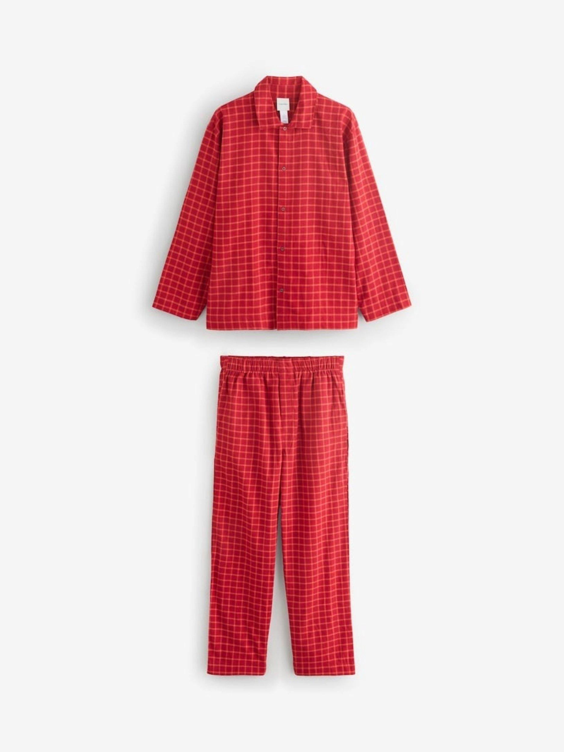 Calvin Klein Check Cotton Flannel Pyjama Set, Red