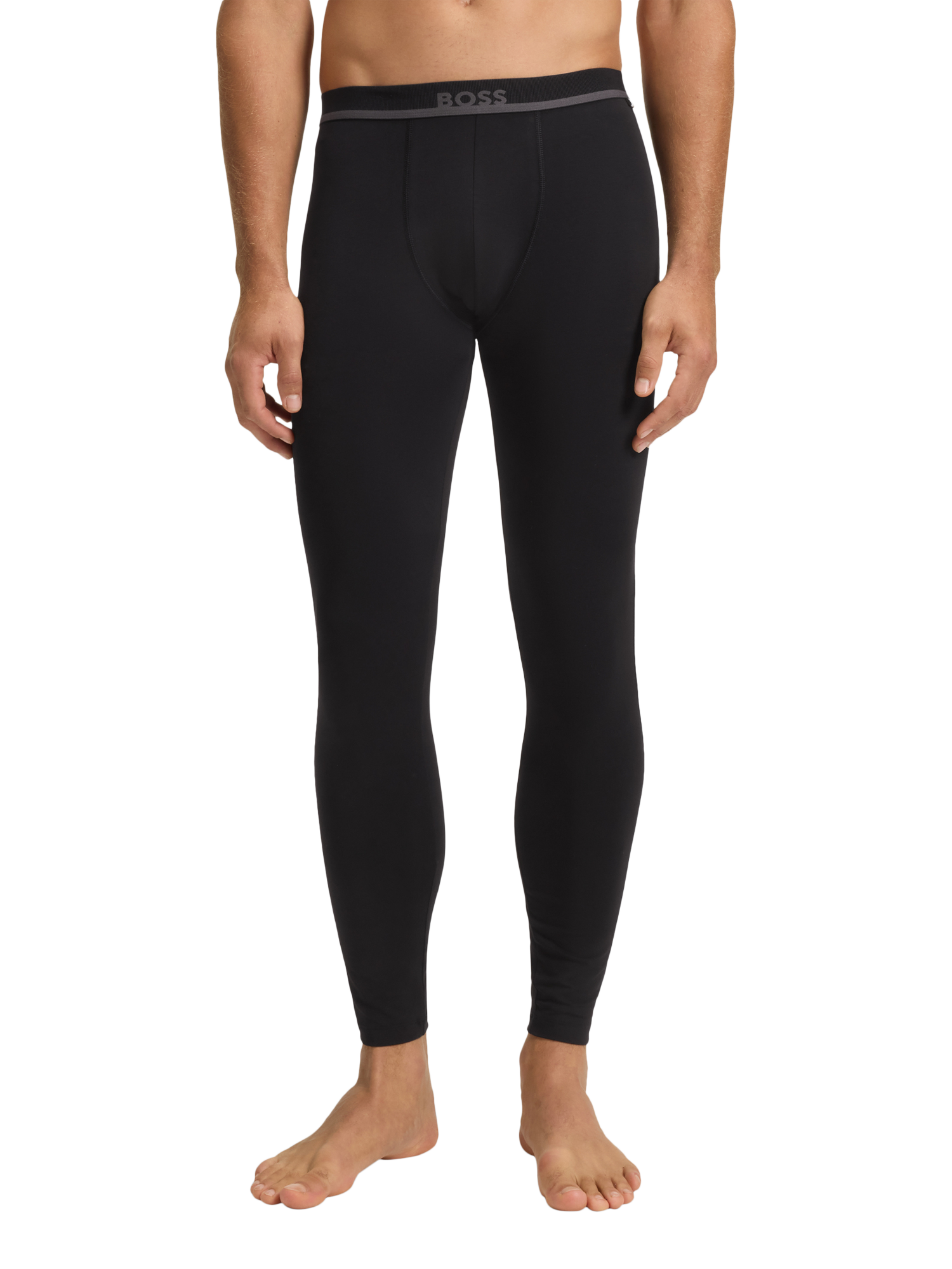 BOSS Cotton-Stretch Long Johns, Black