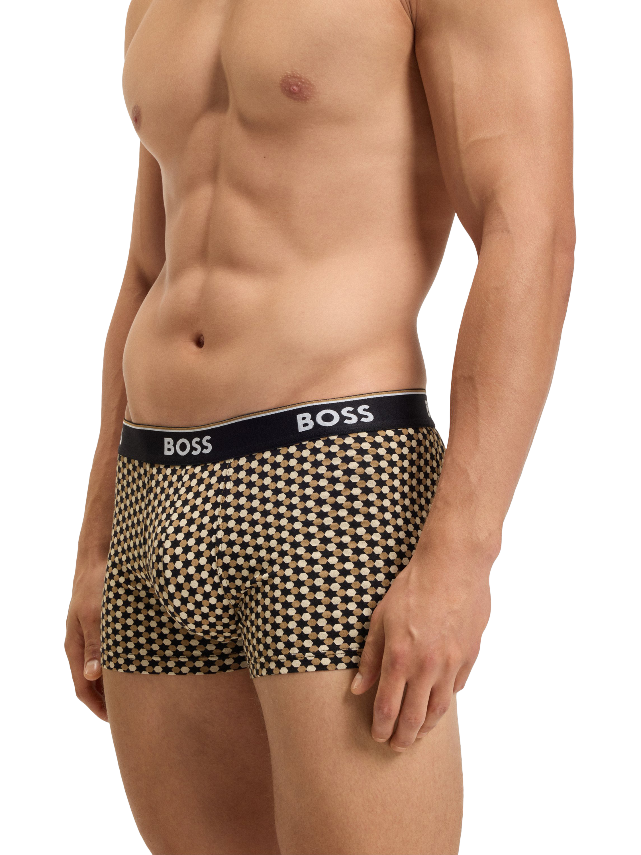 Product image 4 of 5, which shows HUGO BOSS BOSS Cotton Trunks, Pack of 3, Multi, XXL