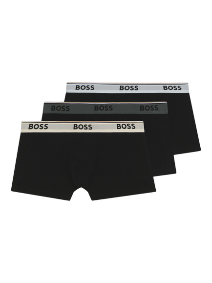 HUGO BOSS BOSS Cotton Trunks, Pack of 3, Black, Black