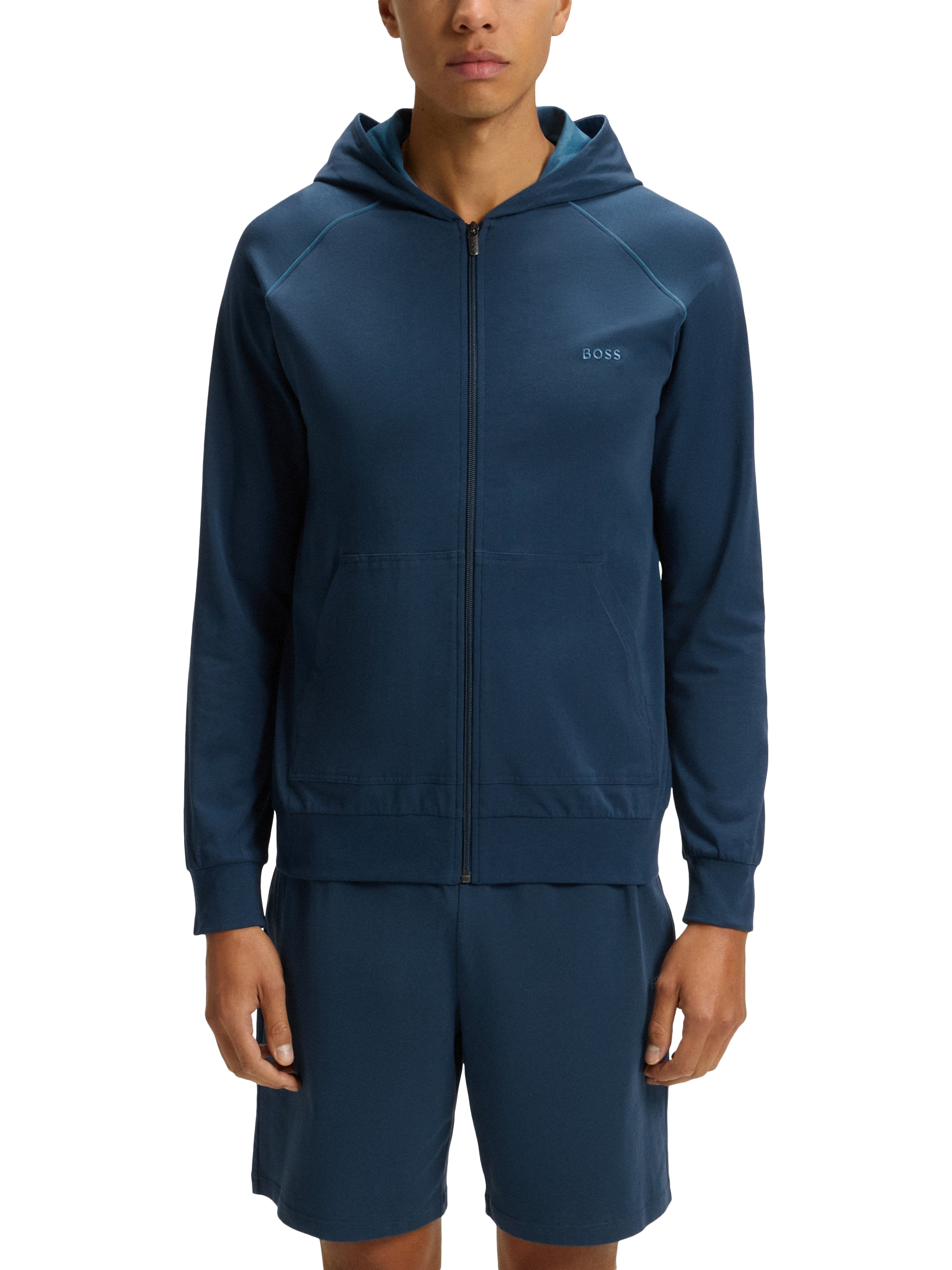 HUGO BOSS BOSS Cotton Blend Zip Hoodie