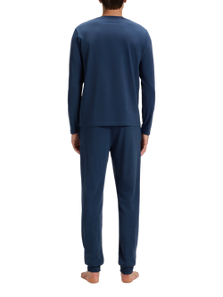 HUGO BOSS BOSS Cotton Blend Long Sleeved Lounge Top, Open Blue - view 2, Open Blue