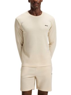HUGO BOSS BOSS Cotton Blend Long Sleeved Pyjama Top, Open White, Open White