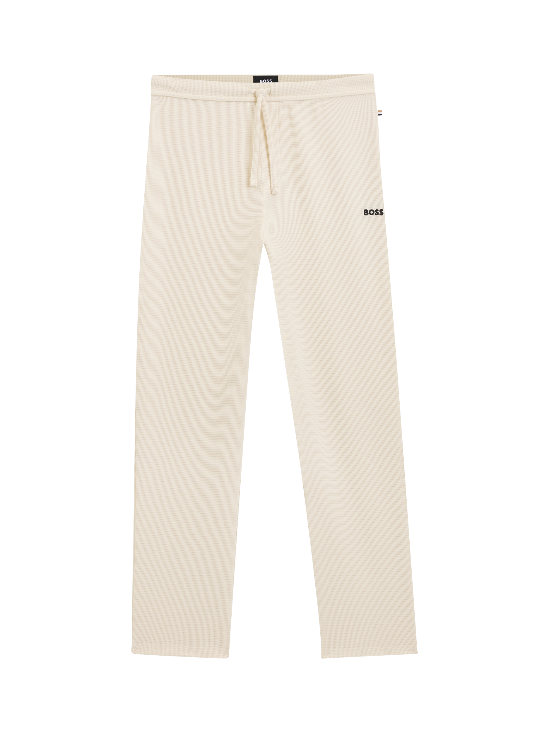 Product image 4 of 6, which shows HUGO BOSS BOSS Cotton Blend Drawstring Pyjama Bottoms, Open White, L