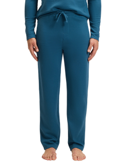 HUGO BOSS BOSS Cotton Blend Drawstring Pyjama Bottoms, Open Blue