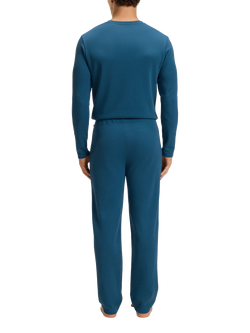 HUGO BOSS BOSS Cotton Blend Drawstring Pyjama Bottoms - view 2, Open Blue