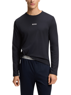 BOSS Cotton Logo Pyjama Set, Dark Blue