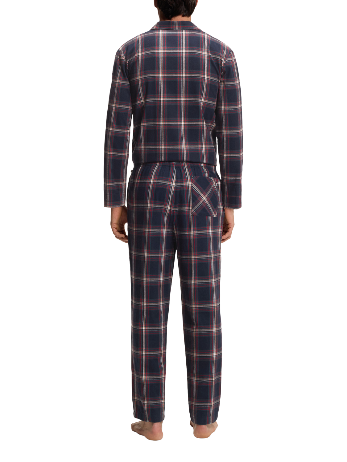 Product image 2 of 6, which shows HUGO BOSS Cotton Blend Check Pyjama Bottoms, Blue, L