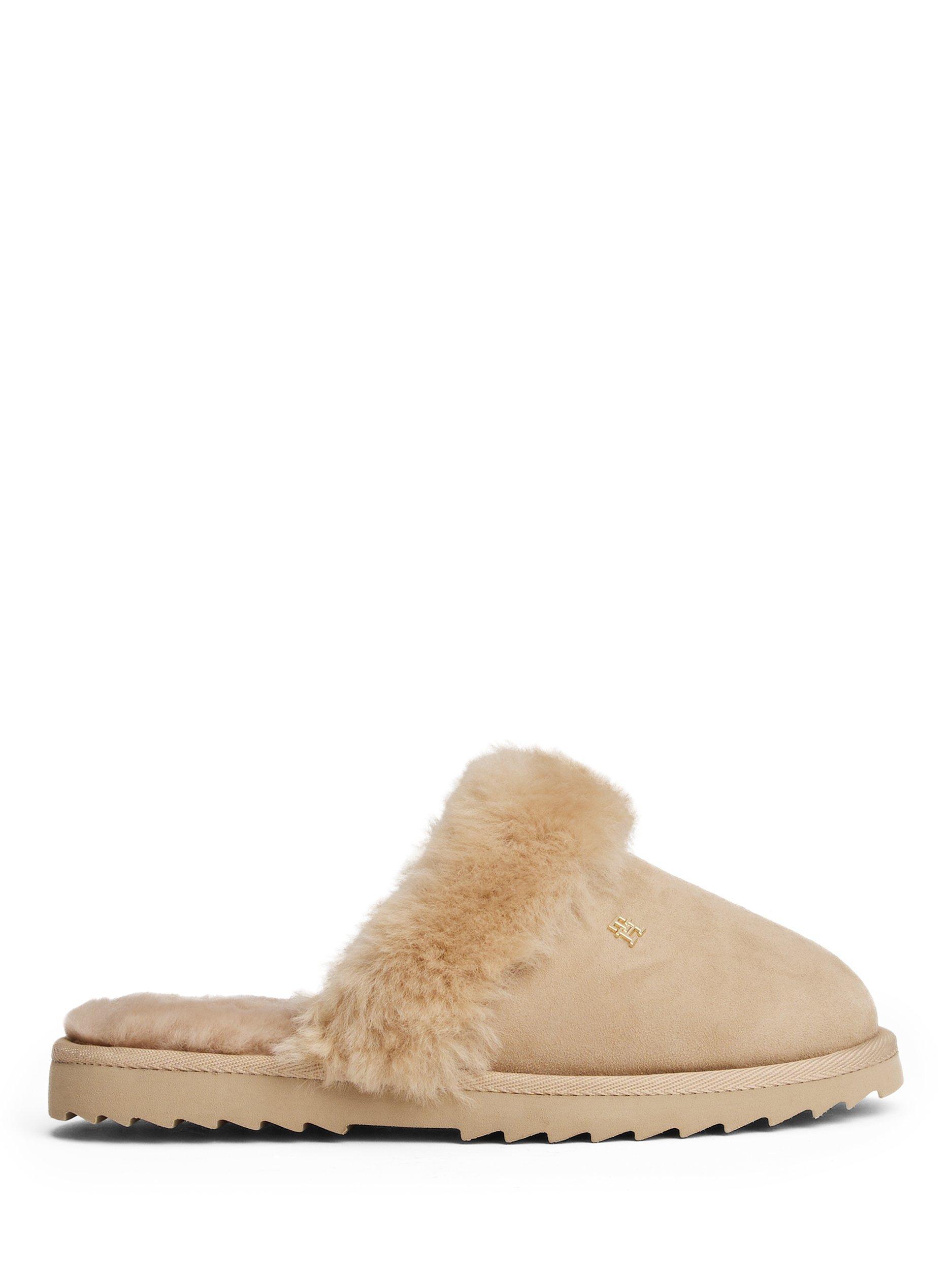 Product image 1 of 4, which shows Tommy Hilfiger Shearling Slippers, Horseradish, 2