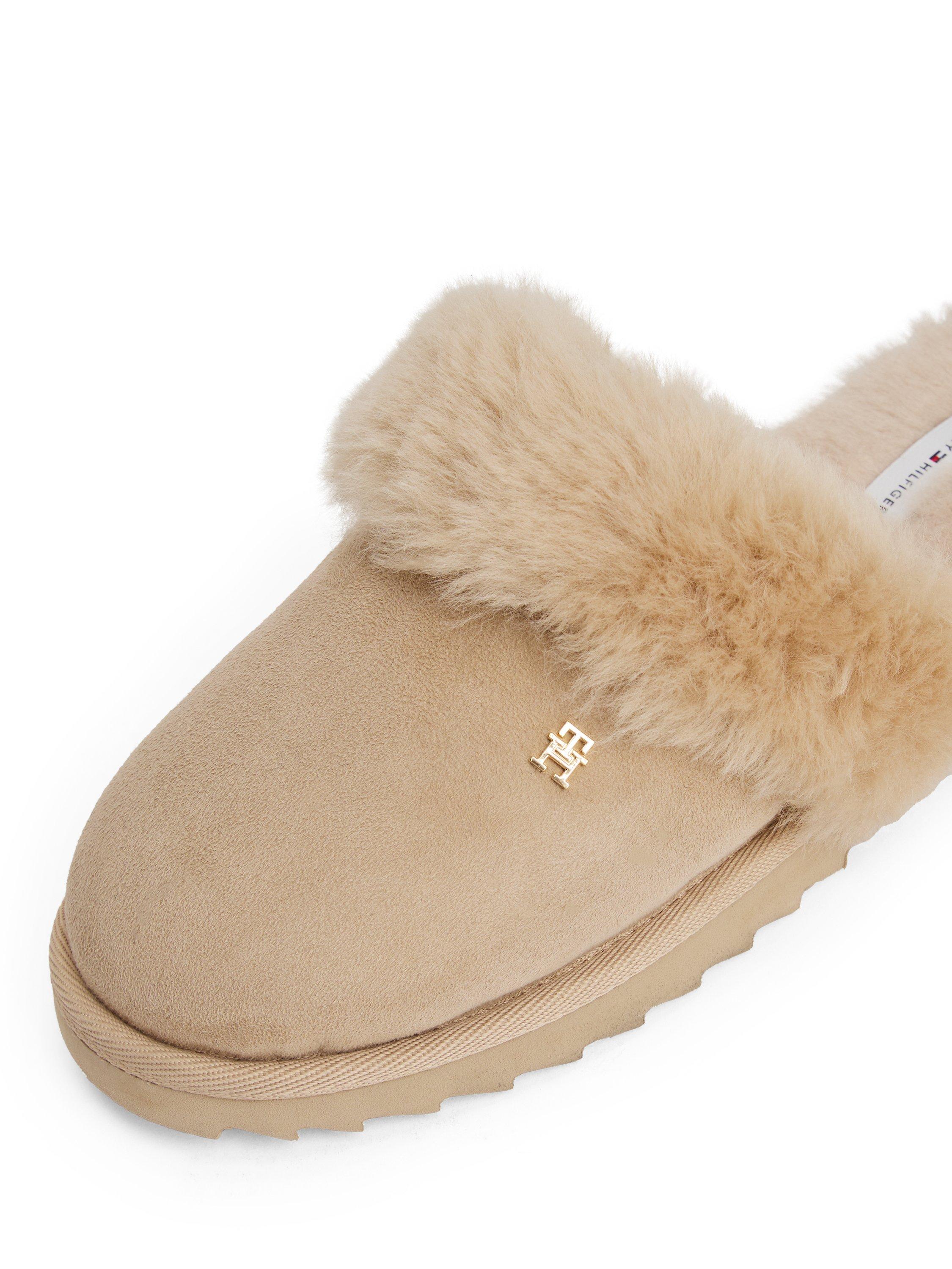 Product image 3 of 4, which shows Tommy Hilfiger Shearling Slippers, Horseradish, 2