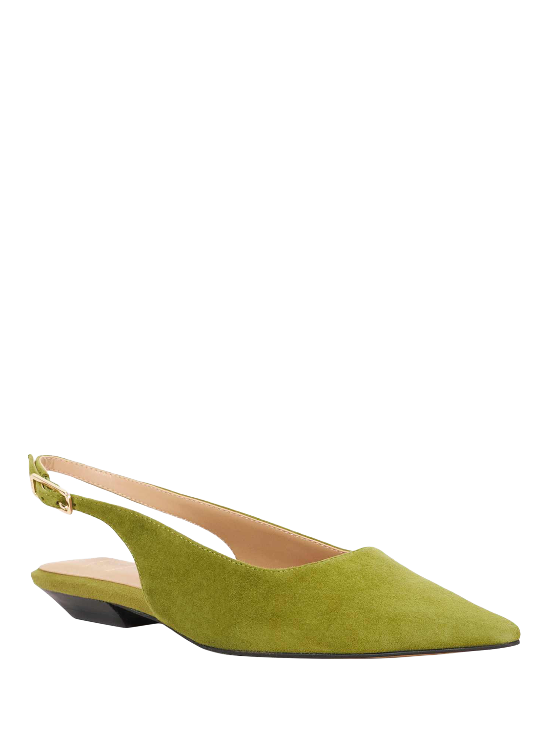 Product image 3 of 5, which shows Dune Hostess Suede Slingback Court Shoes, Green, EU36