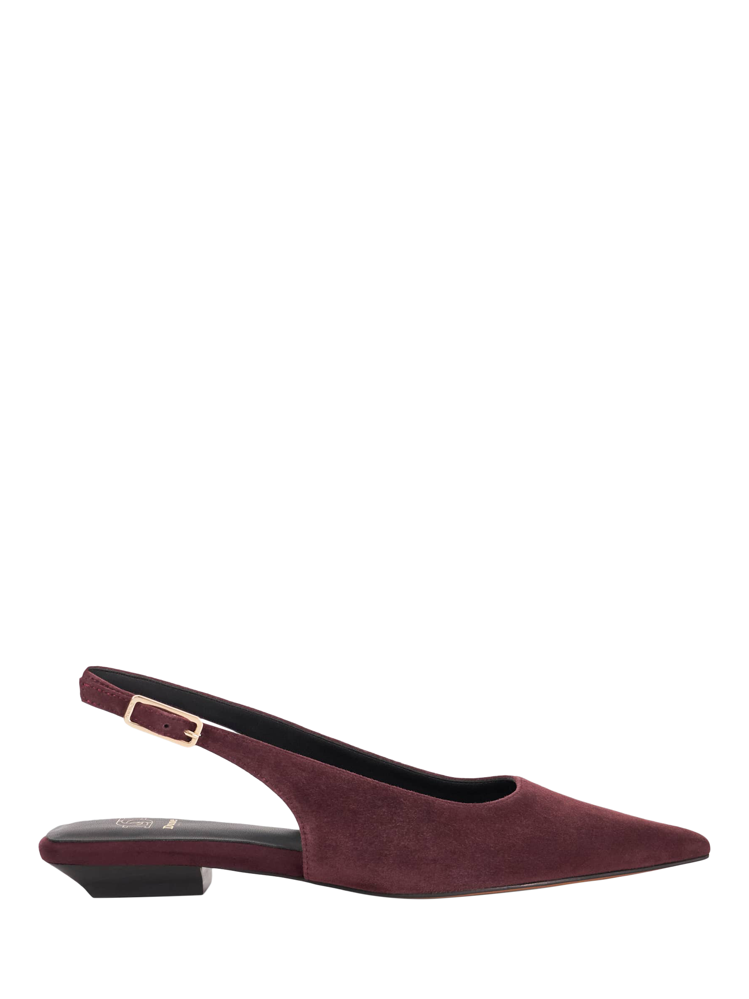 Product image 1 of 6, which shows Dune Hostess Suede Slingback Court Shoes, Purple, EU36
